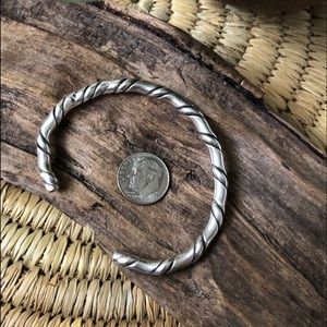 Solid Sterling Silver Navajo Cuff Bracelet